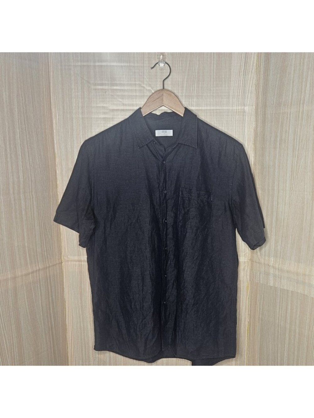 Uniqlo Mens Navy Blue Short Sleeve Button Front Shirt XL